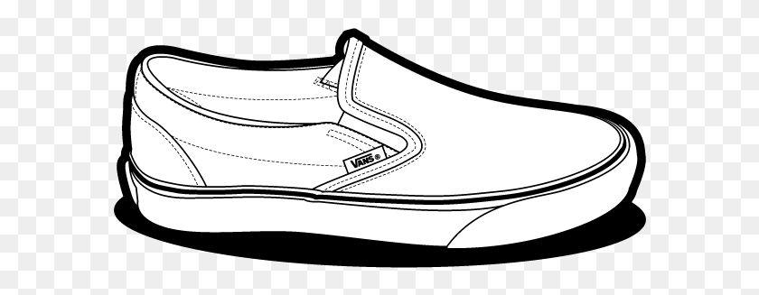590x267 Shoe Clipart Vans Slip On Vans Drawing, Clothing, Apparel, Footwear HD PNG Download