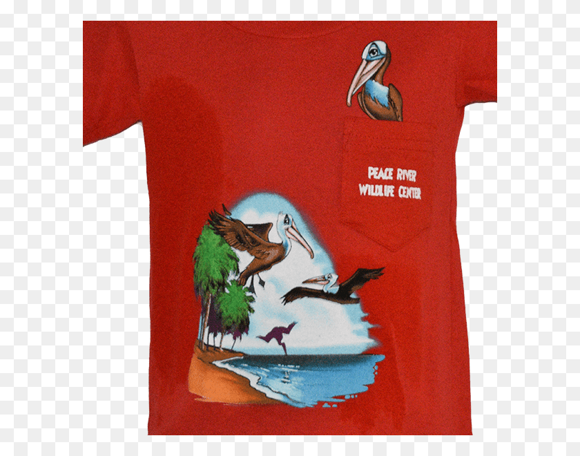 600x600 Shop Kids Pocket T Shirt Pelican Red Closeup Transp Duck, Clothing, Apparel, Bird HD PNG Download