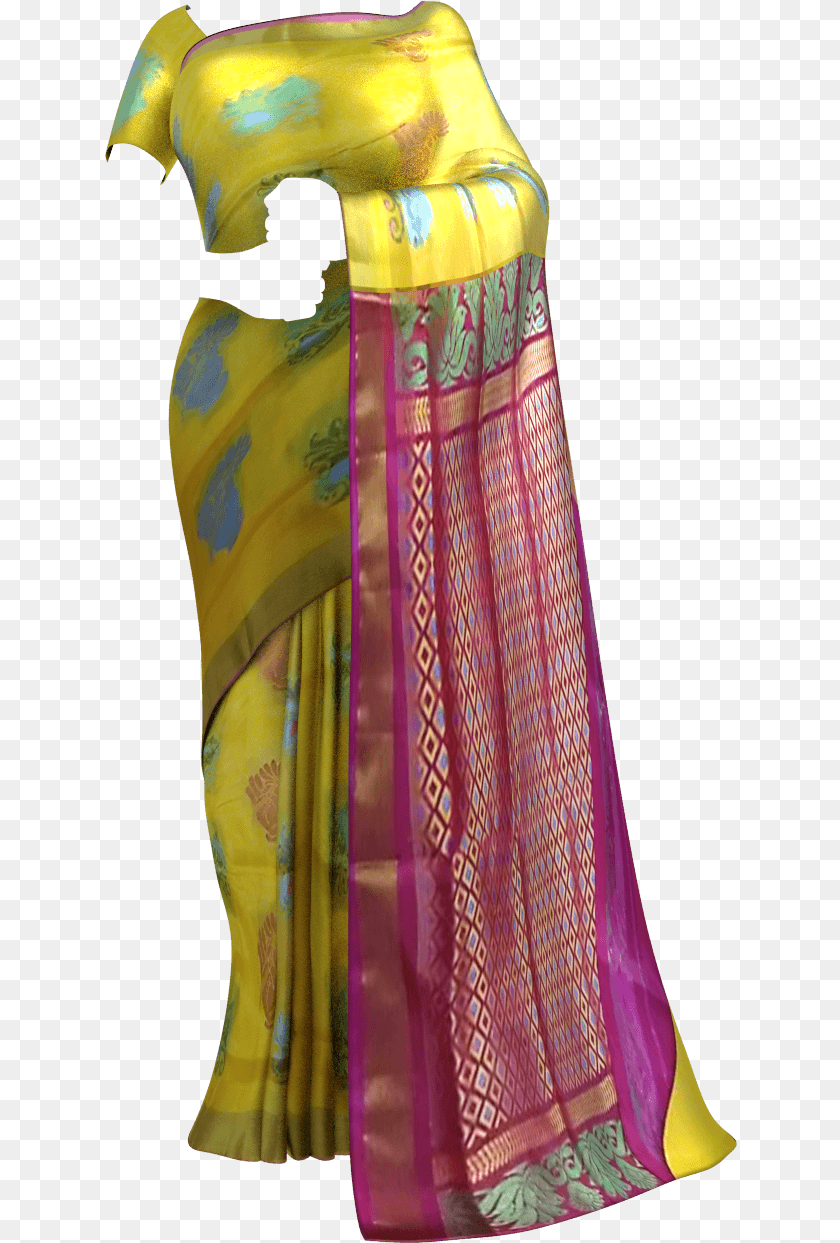 633x1243 Shop Lemon Yellow With Marron Colored Fancy Designer Paithani Parrot Green Saree, Silk, Adult, Female, Person Clipart PNG