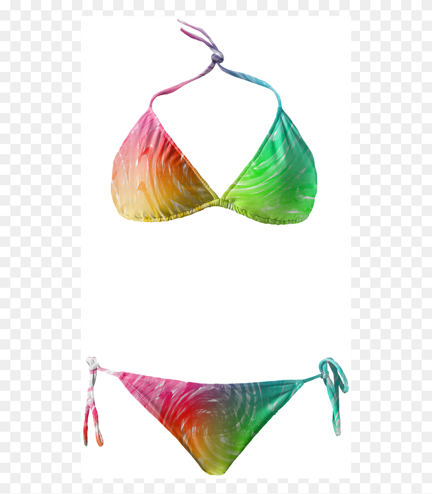 527x901 Shop Pastel Rainbow Abstract Wave Swirl Patterned Summer Swimsuit Top, Clothing, Apparel, Swimwear HD PNG Download