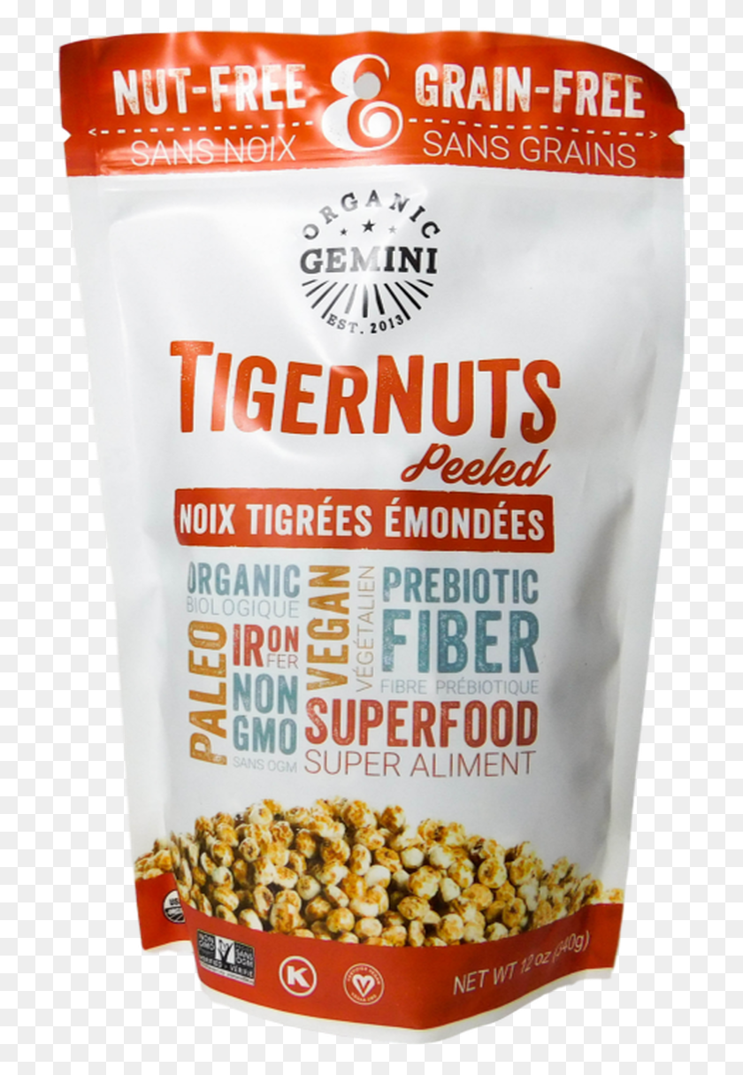 718x1155 Shopaip Organic Gemini Peeled Tigernut Raw Snack 12 Breakfast Cereal, Bottle, Food, Poster HD PNG Download
