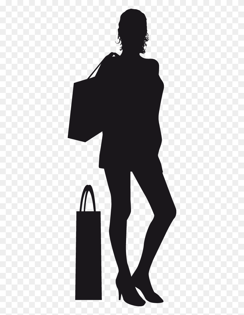 374x1025 Shopping Silhouette Silhouette Femmes, Person, Human HD PNG Download
