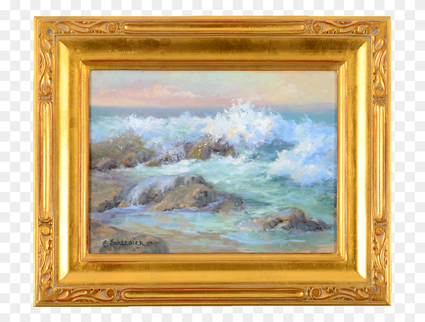 709x577 Shore Break Oil Painting By Grace Schlesier Picture Frame HD PNG Download