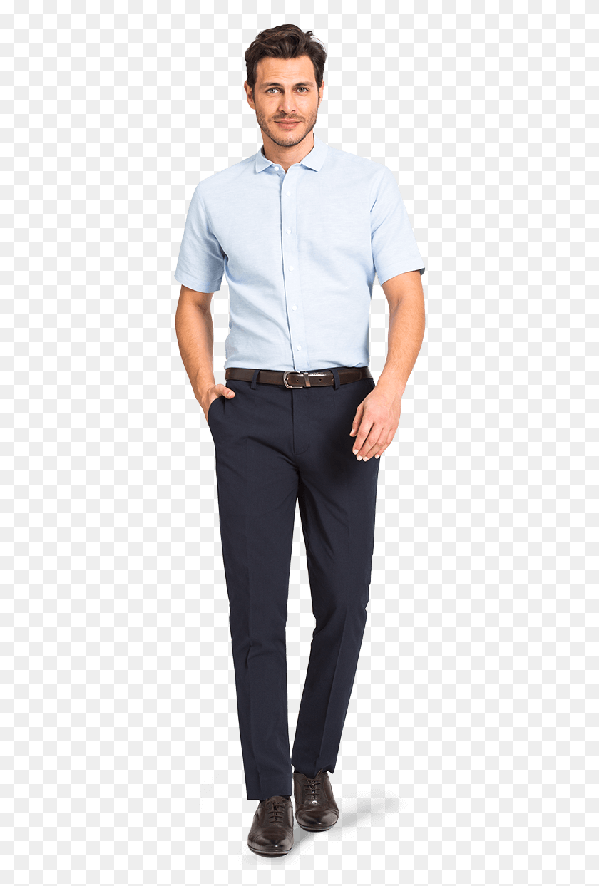 354x1183 Short Sleeve Dress Shirt Short Sleeve Shirt With Pants, Clothing, Apparel, Person HD PNG Download
