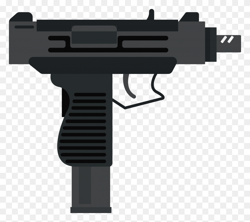 2648x2328 Shotgun Clipart Military Gun Cartoon Uzi Transparent, Weapon, Weaponry, Handgun HD PNG Download