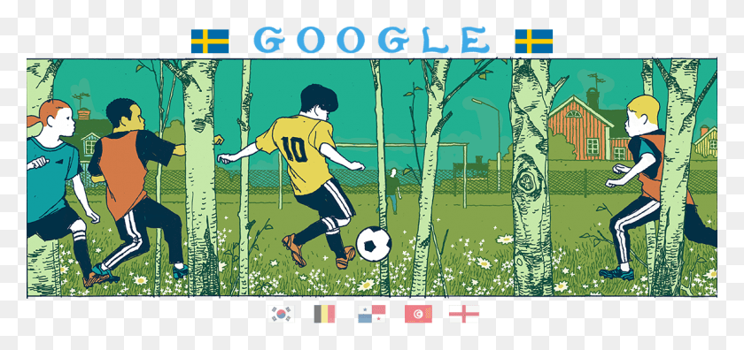 1158x500 Показать Заголовки Google Doodle World Cup 2018, Человек, Человек, Люди Hd Png Скачать