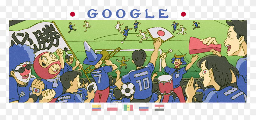 1158x500 Шоу Заголовки Google Doodle World Cup 2018 Синдзи, Человек, Человек, Люди Hd Png Скачать