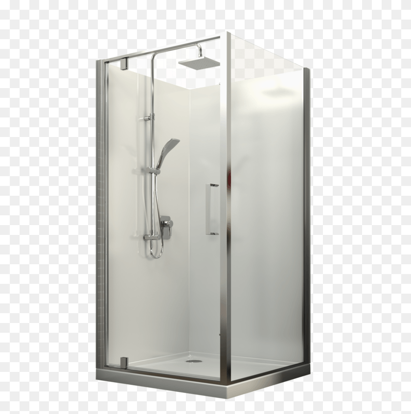 466x786 Shower Doorplumbing Fixtureshower Square Shower, Room, Indoors, Shower Faucet HD PNG Download