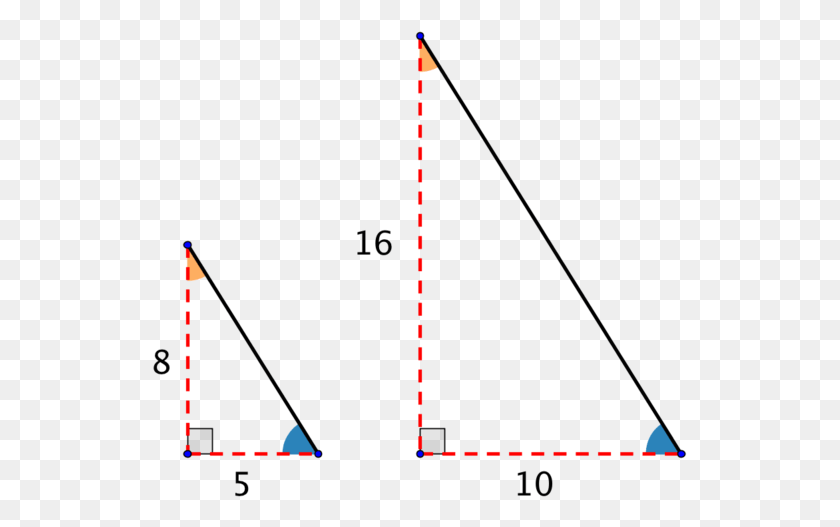 535x467 Showing Similar Triangles With Sides 5 And 8 And 10 Triangle, Text, Plot, Symbol HD PNG Download