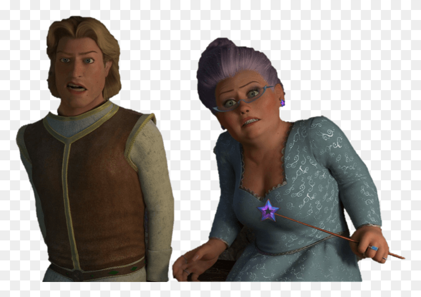1345x920 Shrek 2 Fairy Godmother And Prince Charming, Person, Human, Glasses HD PNG Download