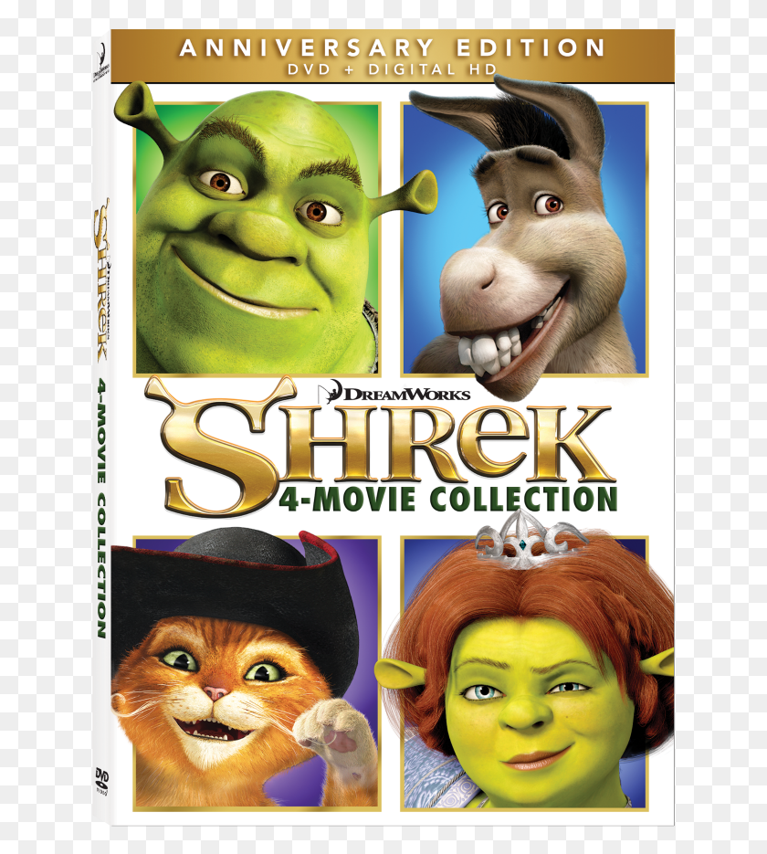 640x875 Descargar Png / Shrek Anniversary Movie Collection Shrek Anniversary Edition, Anuncio, Cartel, Gato Hd Png