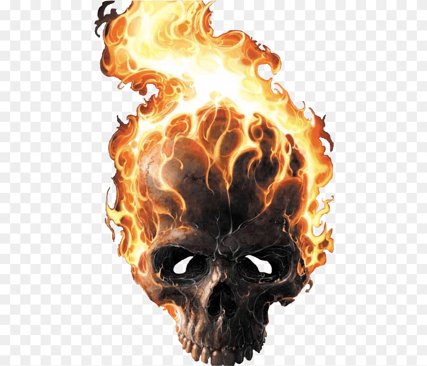 473x721 Si Las Quieres Todas Dale Guardar Pgina Y Te Guarda Skull Ghost Rider, Fire, Flame, Bonfire Sticker PNG