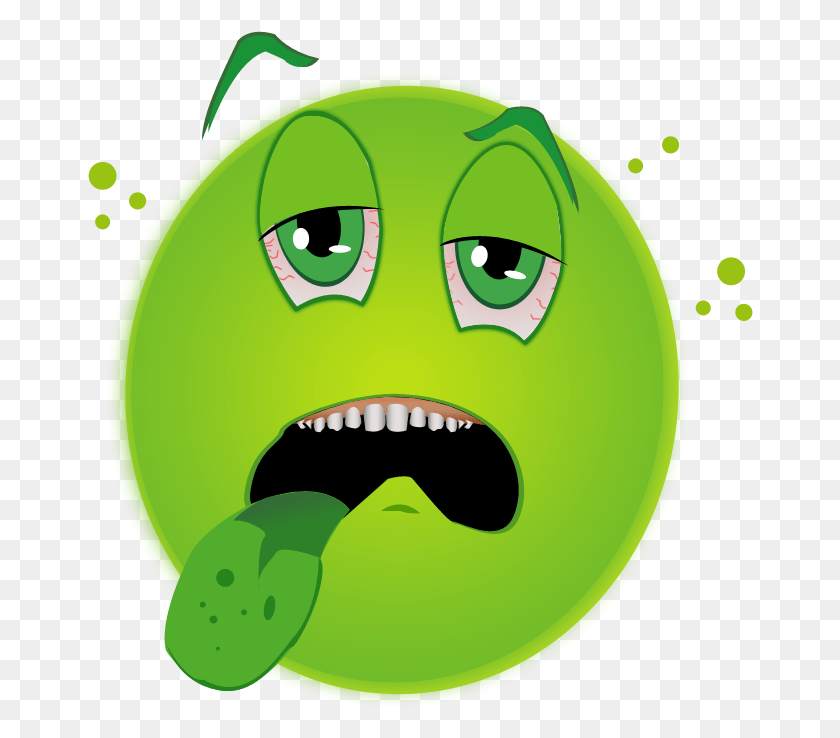 666x678 Sick Face Clip Art 169051 Green Face Sick Emoji, Plant, Graphics HD PNG Download