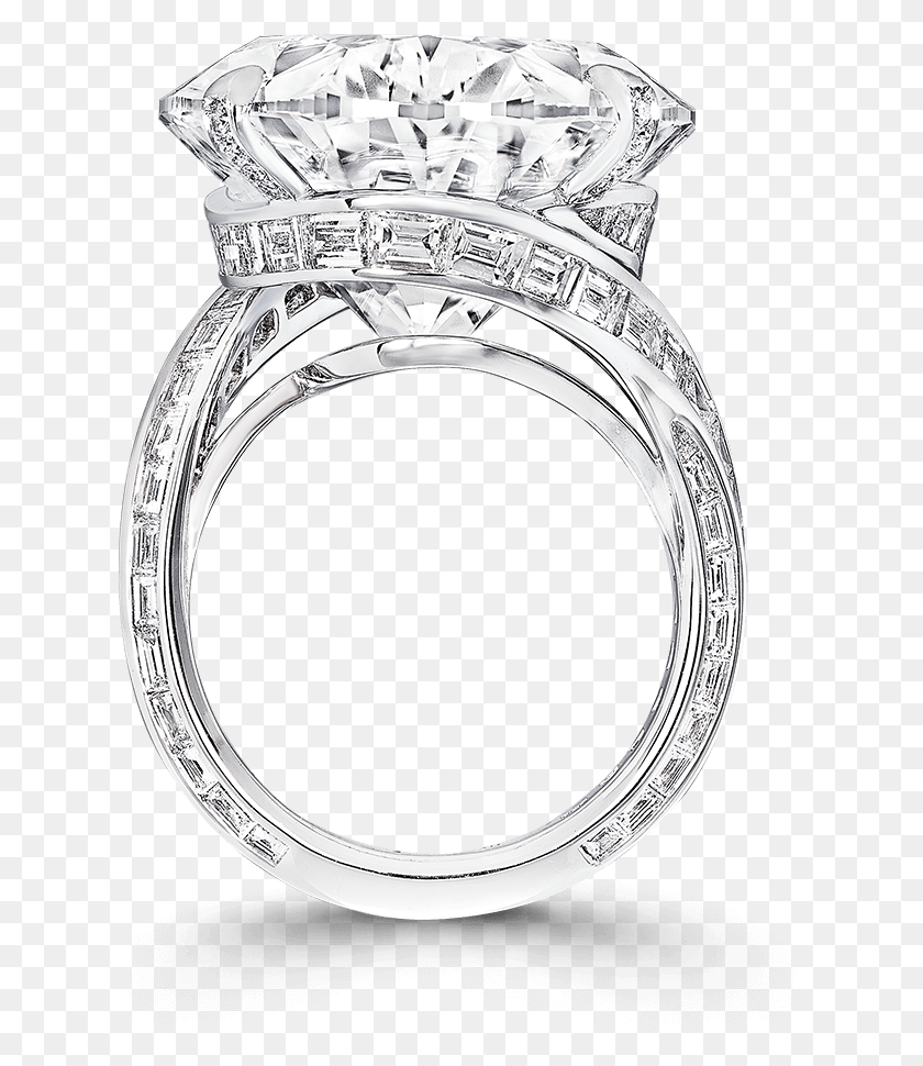 626x910 Side View Of A Graff High Jewellery Ring With A High Jewelry Ring Diamond, Accessories, Accessory, Silver HD PNG Download