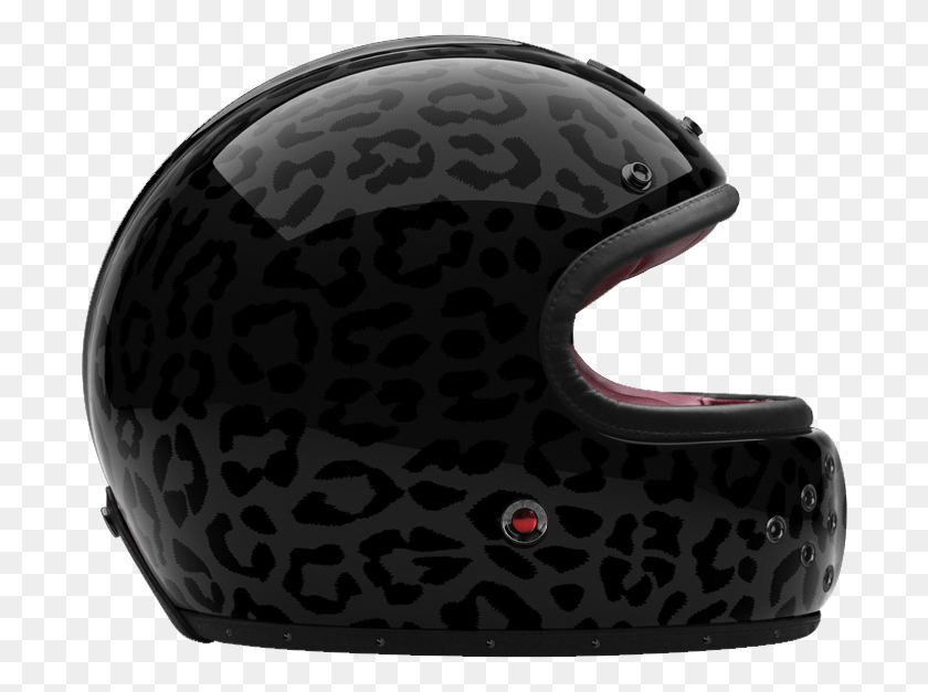 695x567 Side View Of Ruby Full Face Panther Helmet Motorcycle Helmet, Clothing, Apparel, Crash Helmet HD PNG Download