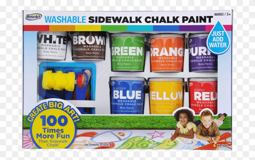 701x469 Sidewalk Chalk Paint Super Set Roseart, Person, Human, Paint Container HD PNG Download