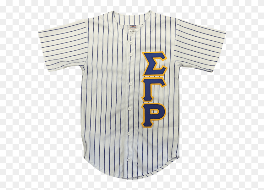 601x547 Sigma Gamma Rho Pinstripe Baseball Jersey Baseball Uniform, Clothing, Apparel, Shirt HD PNG Download