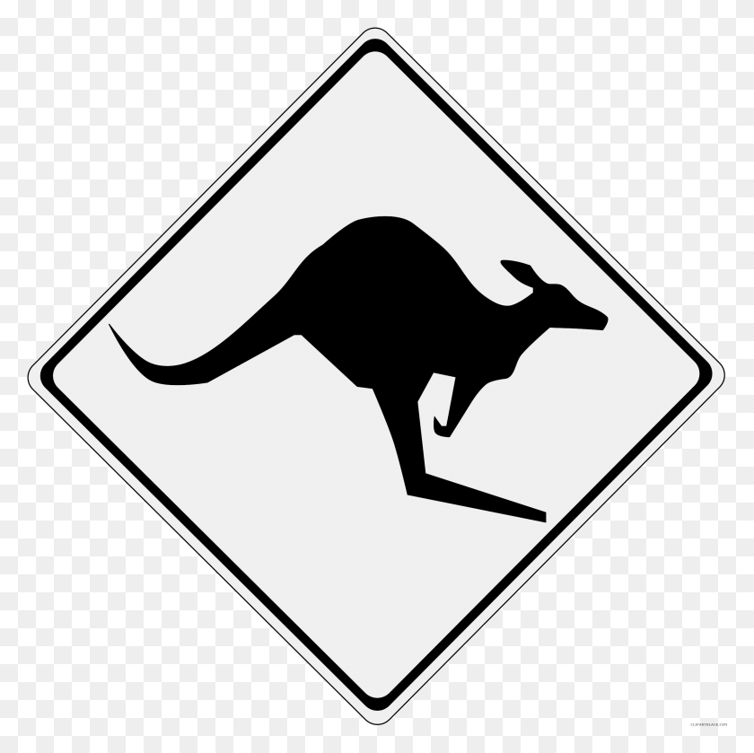 2375x2372 Sign Clipart Kangaroo Australian Owned Company Logo, Mammal, Animal, Wallaby HD PNG Download