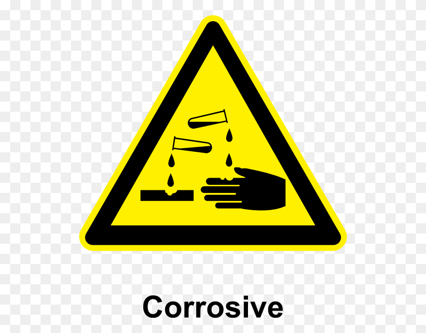 528x596 Sign Corrosive Corrosive Clipart, Symbol, Road Sign, Triangle HD PNG Download