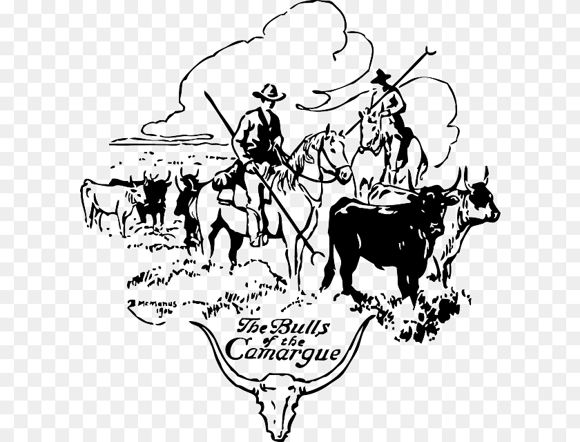 609x640 Sign Outline Field Cow Horses Riding Boys Bulls Cattle Drive Clip Art, Person, Animal, Livestock, Mammal PNG