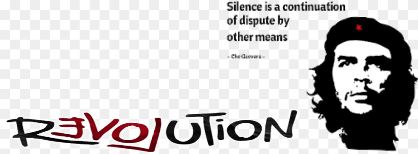 989x366 Silence Che Guevara Quotes Calligraphy, Adult, Male, Man, Person Sticker PNG
