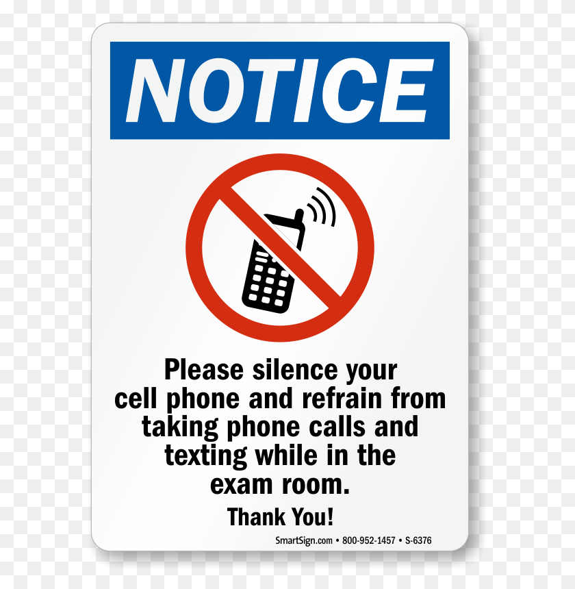 580x800 Silence Your Cell Phone Exam Room Sign Dont Text And Drive Sign, Advertisement, Poster, Symbol HD PNG Download
