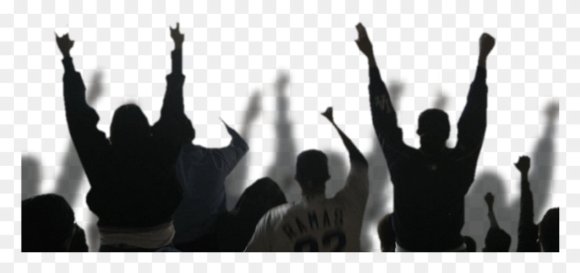 878x378 Silhouette, Person, Human, Crowd HD PNG Download