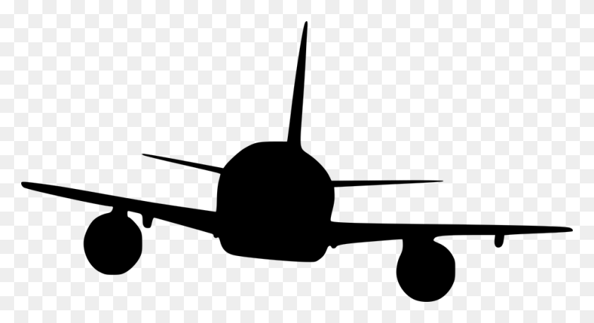960x490 Silhouette Airplane Traveling Airways Arrival Samolyot, Gray, World Of Warcraft HD PNG Download