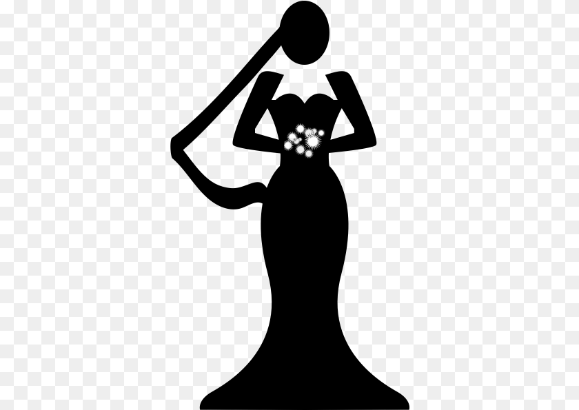 Silhouette Bride Icon, Gray Sticker PNG