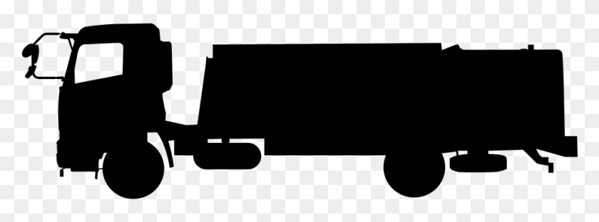 961x311 Silhouette Camion Transport Truck Load Traffic Silhueta Caminho, Gray, World Of Warcraft HD PNG Download