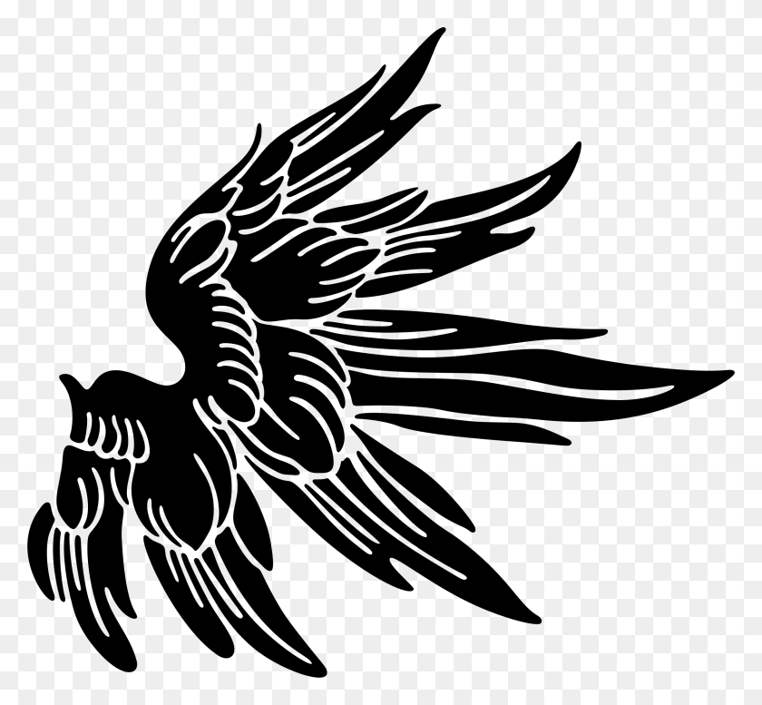 2305x2120 Silhouette Clip Art Angel Wing Silhouette, Gray, World Of Warcraft HD PNG Download