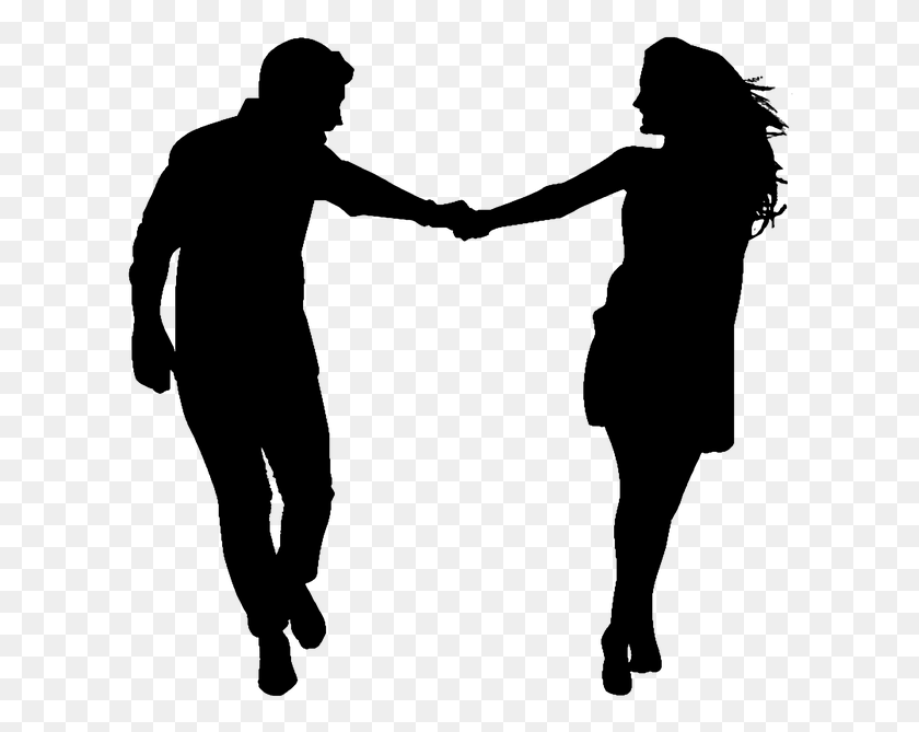611x609 Silhouette Couple Love Romance Romantic People Silhouette Couple Holding Hands Love, Gray, World Of Warcraft HD PNG Download