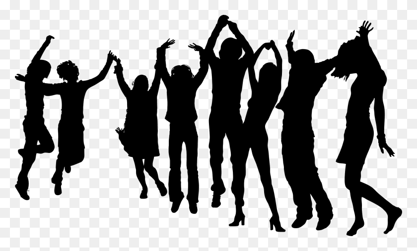 1995x1144 Silhouette Dancing People Silhouette Happy People, Gray, World Of Warcraft HD PNG Download