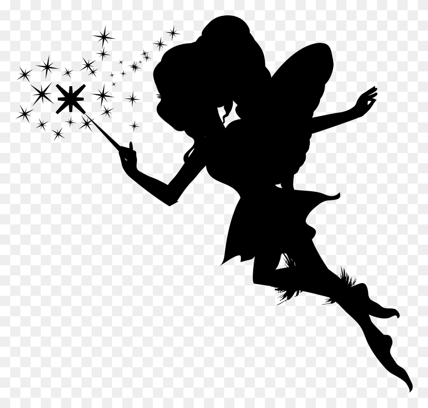 7811x7413 Silhouette Fairy Clip Art, Gray, World Of Warcraft HD PNG Download