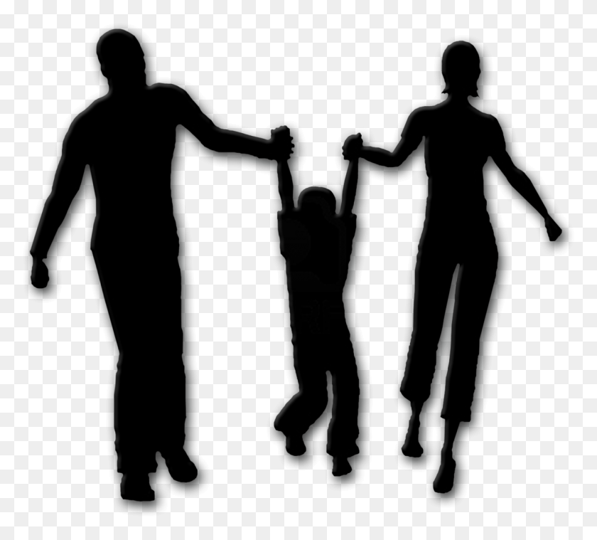 1205x1081 Silhouette Family Stock Photography Parents With Kid Shadow, Hand, Person, Human HD PNG Download