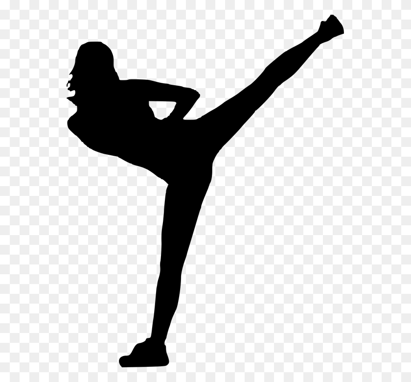 567x720 Silhouette Fight Women Fighter Kickboxing Kicking Woman Fighter Silhouette, Gray, World Of Warcraft HD PNG Download