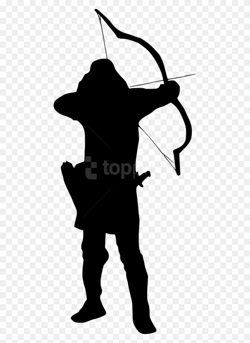 480x1090 Silhouette Free Images Toppng Transparent Background Archer Silhouette, Person, Human HD PNG Download