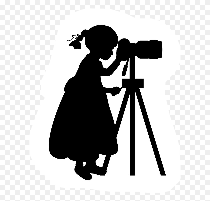 610x743 Silhouette Girl Photographer Freetoedit Fotoraf Makinesi Siluet, Person, Human, Tripod HD PNG Download