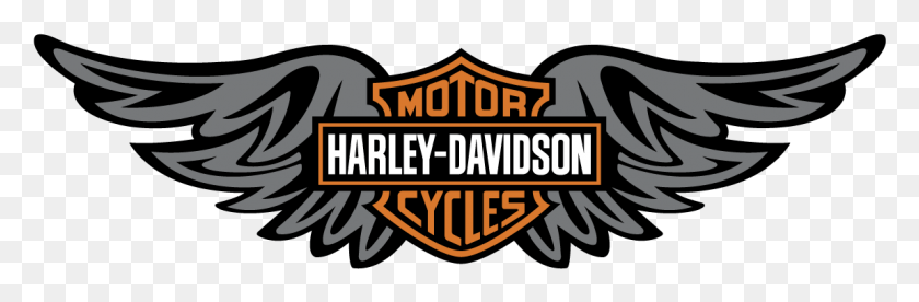 1152x320 Descargar Png Silueta Harley Davidson En Getdrawings Logotipo De Harley Davidson Con Alas Vector, Etiqueta, Texto, Word Hd Png