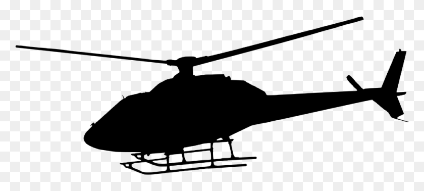 961x393 Silhouette Helicopter Flying Free Vector Graphic On Helicopter Silhouette, Gray, World Of Warcraft HD PNG Download