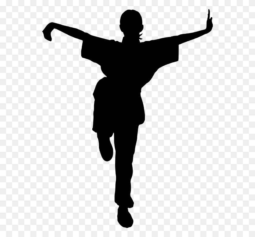 562x720 Silhouette Kung Fu Wushu Shaolin Action Active Kung Fu Silhouette, Gray, World Of Warcraft HD PNG Download