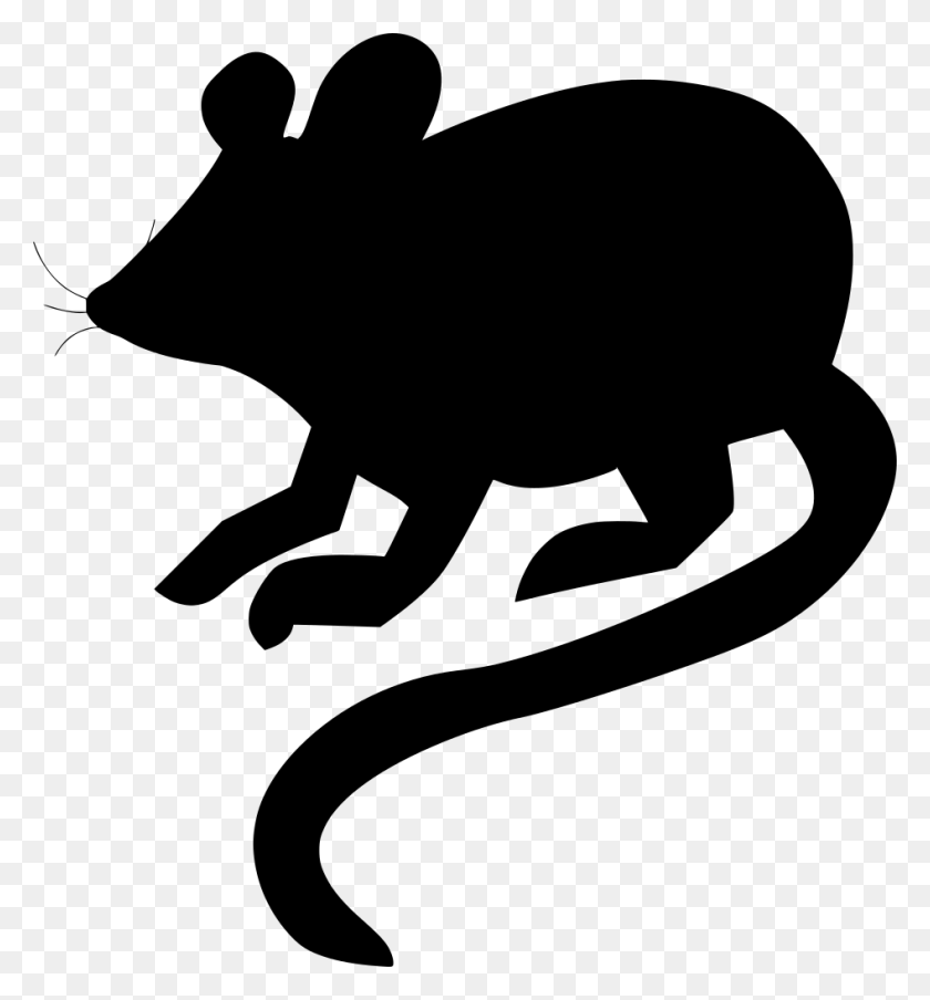 946x1024 Silhouette Mouse Clipart Black And White, Gray, World Of Warcraft HD PNG Download