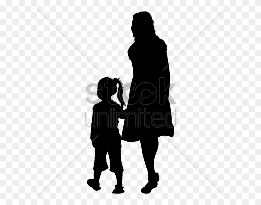 600x600 Silhouette Of A Mother And Daughter Vector Graphic Mother And Daughter Holding Hands Silhouette, Sport, Sports, Incense HD PNG Download