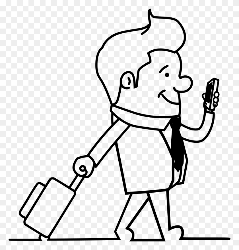 978x1024 Silhouette Of A Person Walking With A Suitcase, Gray, World Of Warcraft HD PNG Download