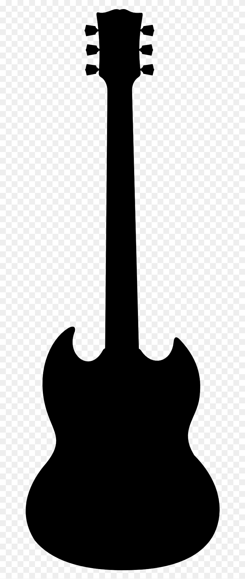 666x1921 Silhouette Of Gibson Guitar Black Guitar Clipart, Gray, World Of Warcraft HD PNG Download