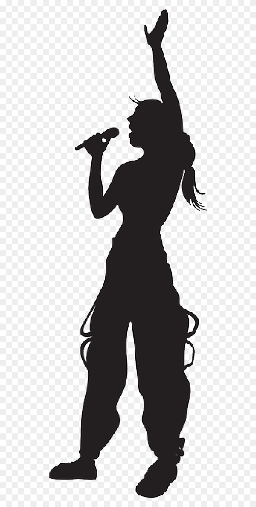 518x1601 Silhouette Of Girl Singing Silhouette Of Girl Singing, Back, Photography HD PNG Download