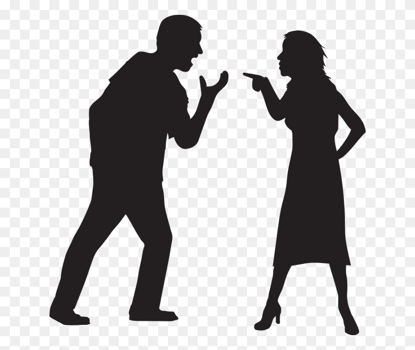 640x648 Silhouette Of People Yelling, Standing, Person HD PNG Download