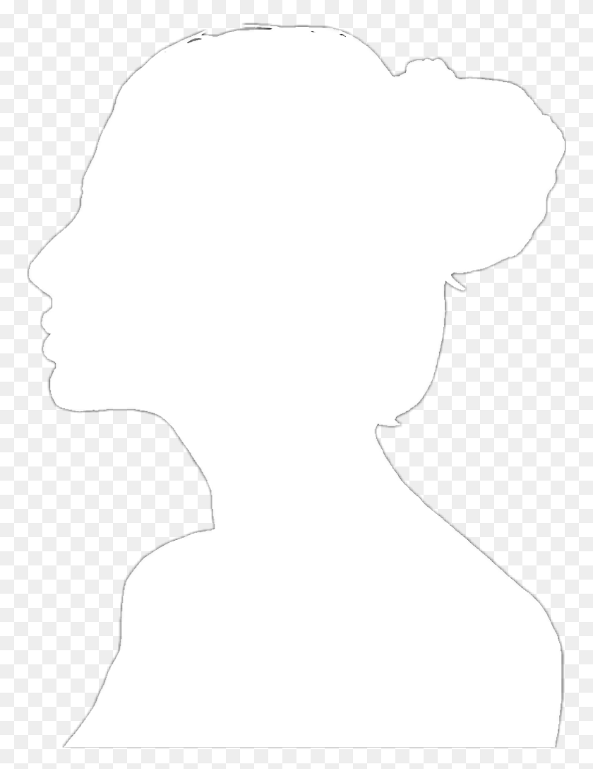 766x1028 Silhouette Ombre Girl Women Face Visage Tete Woman Face White Silhouette, Stencil, Person HD PNG Download