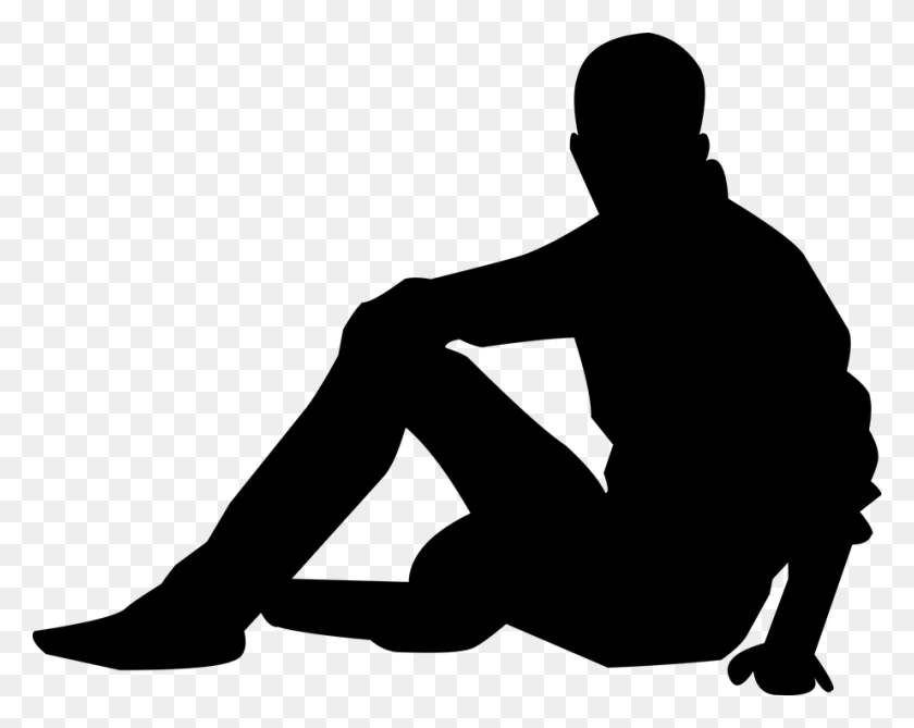 922x720 Silhouette People Position Man Strength Fashion Sitting On Floor Silhouette, Gray, World Of Warcraft HD PNG Download