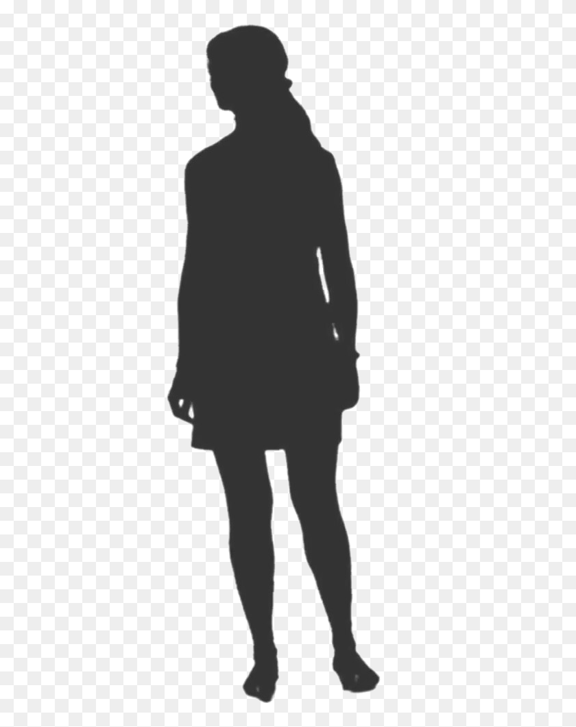 363x1001 Silhouette Photo Silhouette Woman Walking Away, Clothing, Apparel HD PNG Download